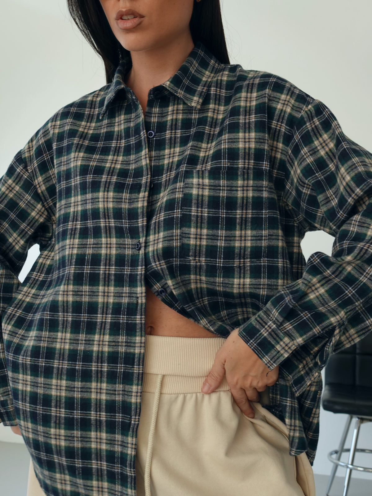CAMICIA A QUADRI IN FLANELLA - VERDE 6027