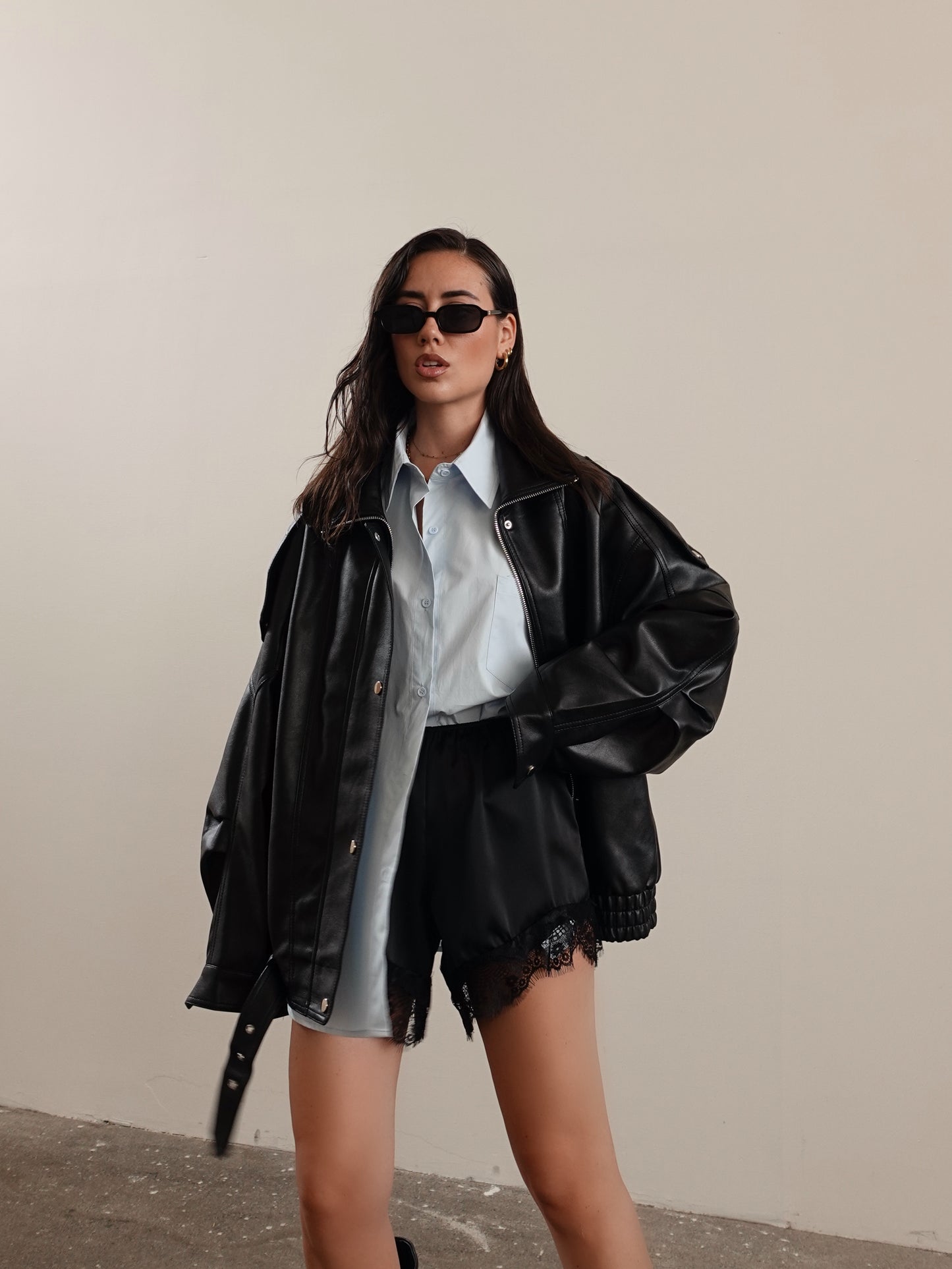 SHORTS LINGERIE CON PIZZO - NERO 337