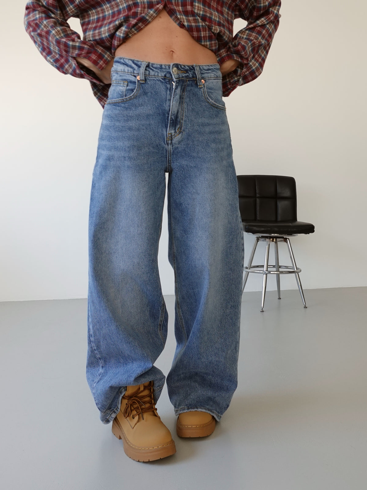 JEANS BASIC WIDE LEG - LAVAGGIO MEDIO 32576