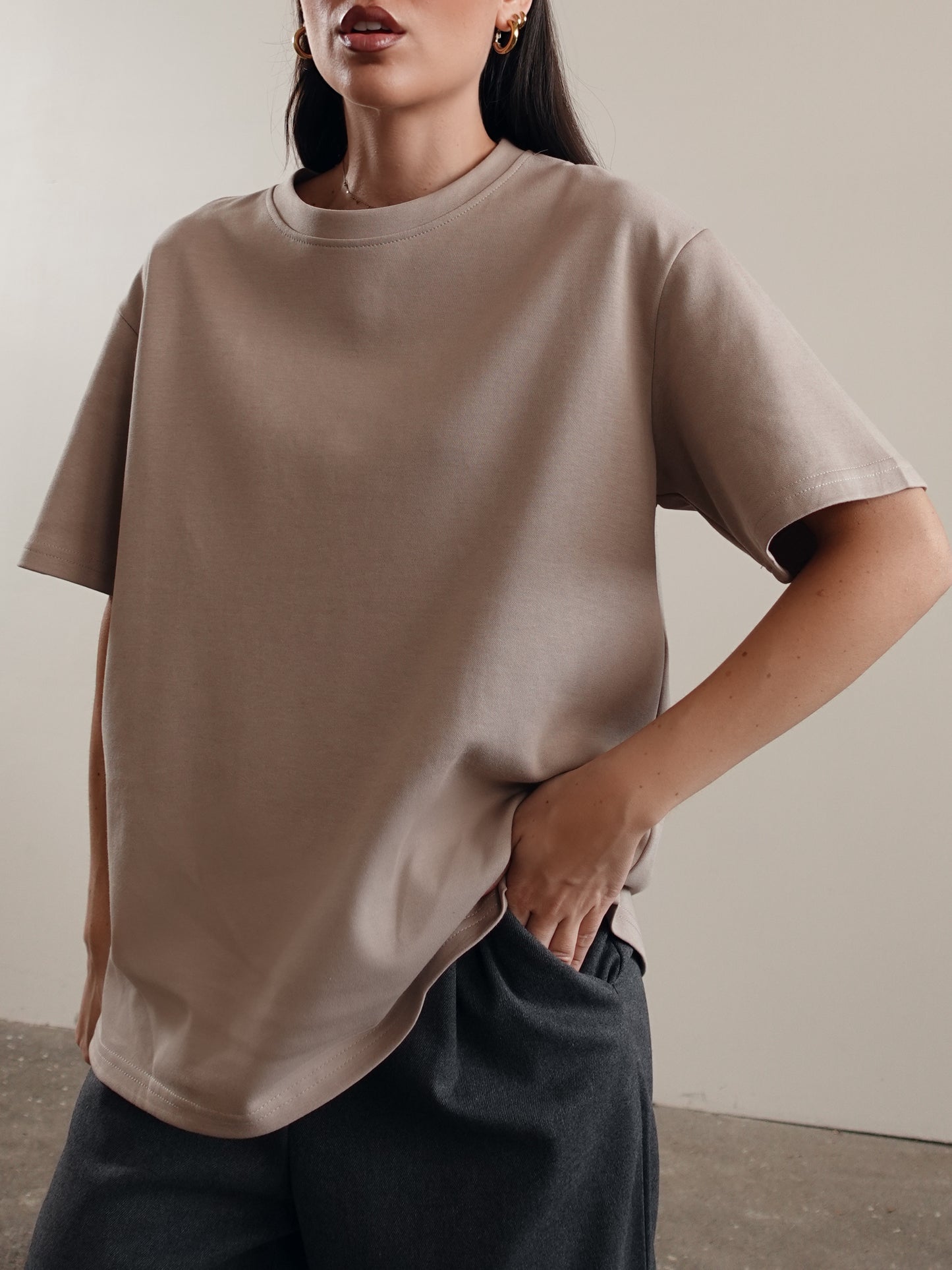 T-SHIRT BASIC TOP QUALITY - BEIGE 14859