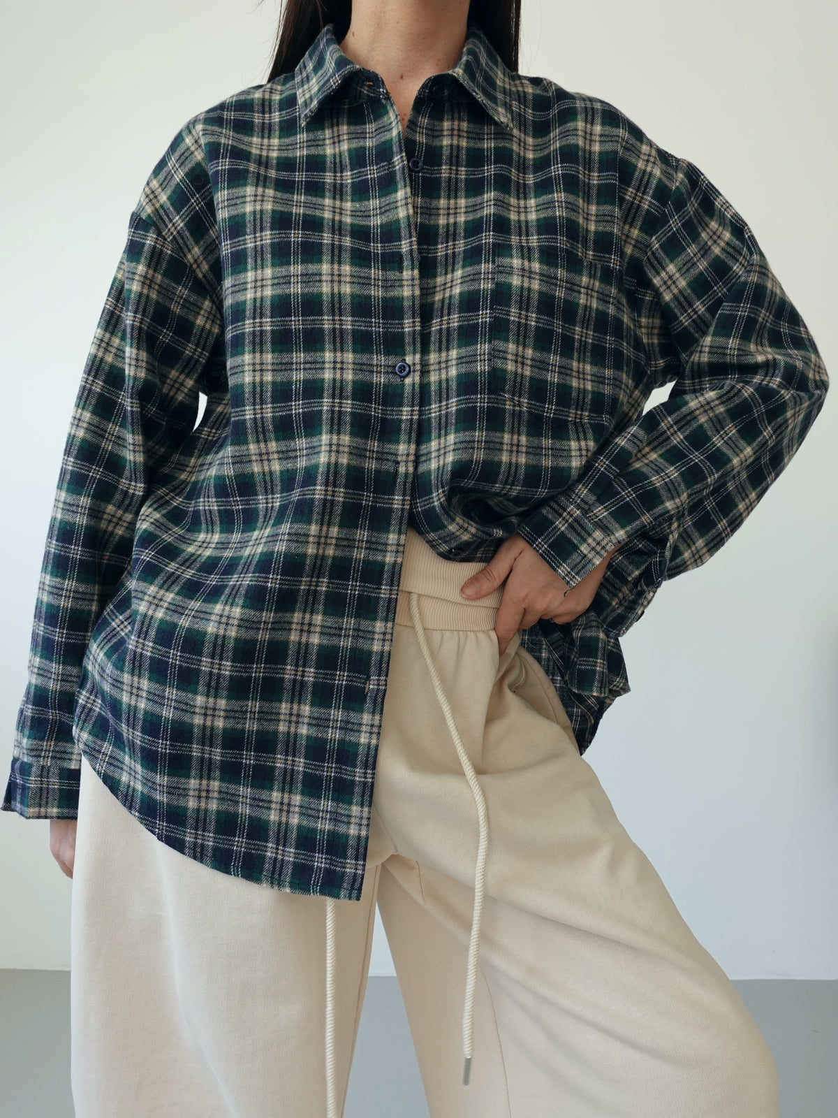 CAMICIA A QUADRI IN FLANELLA - VERDE 6027
