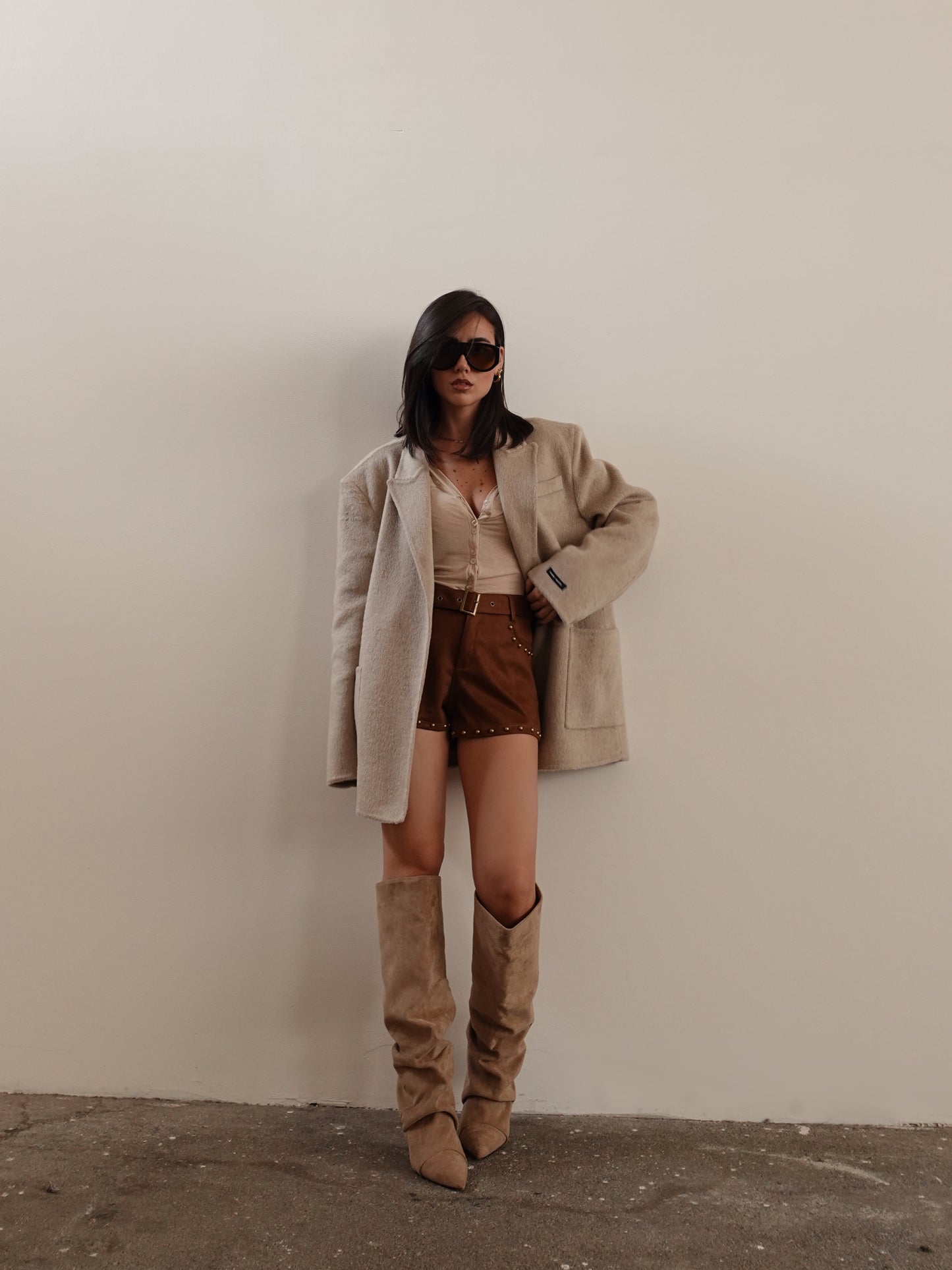 CARDIGAN IN CASHMERE - BEIGE 86861