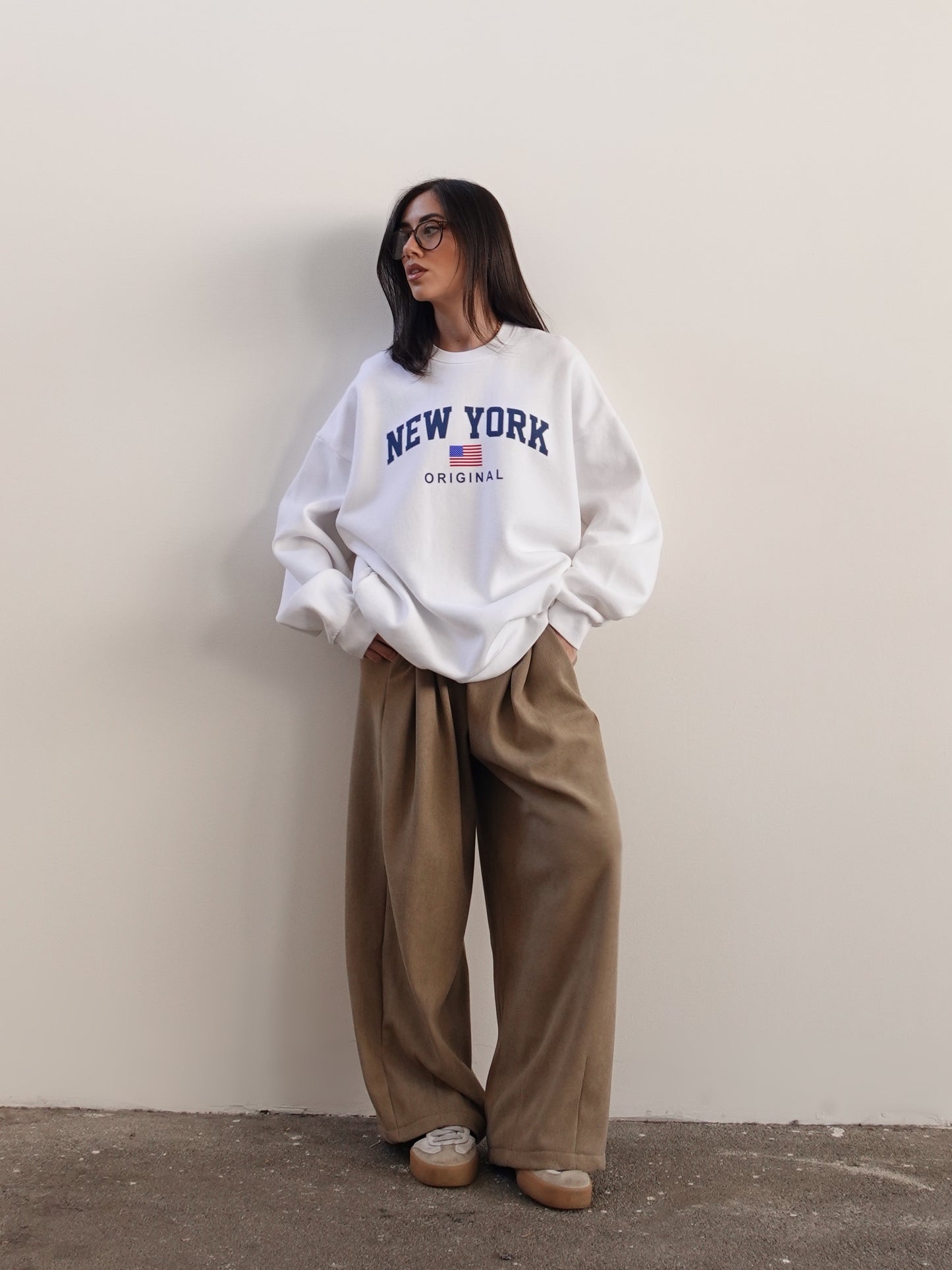 FELPA OVER "NEW YORK ORIGINAL" - BIANCO 1064