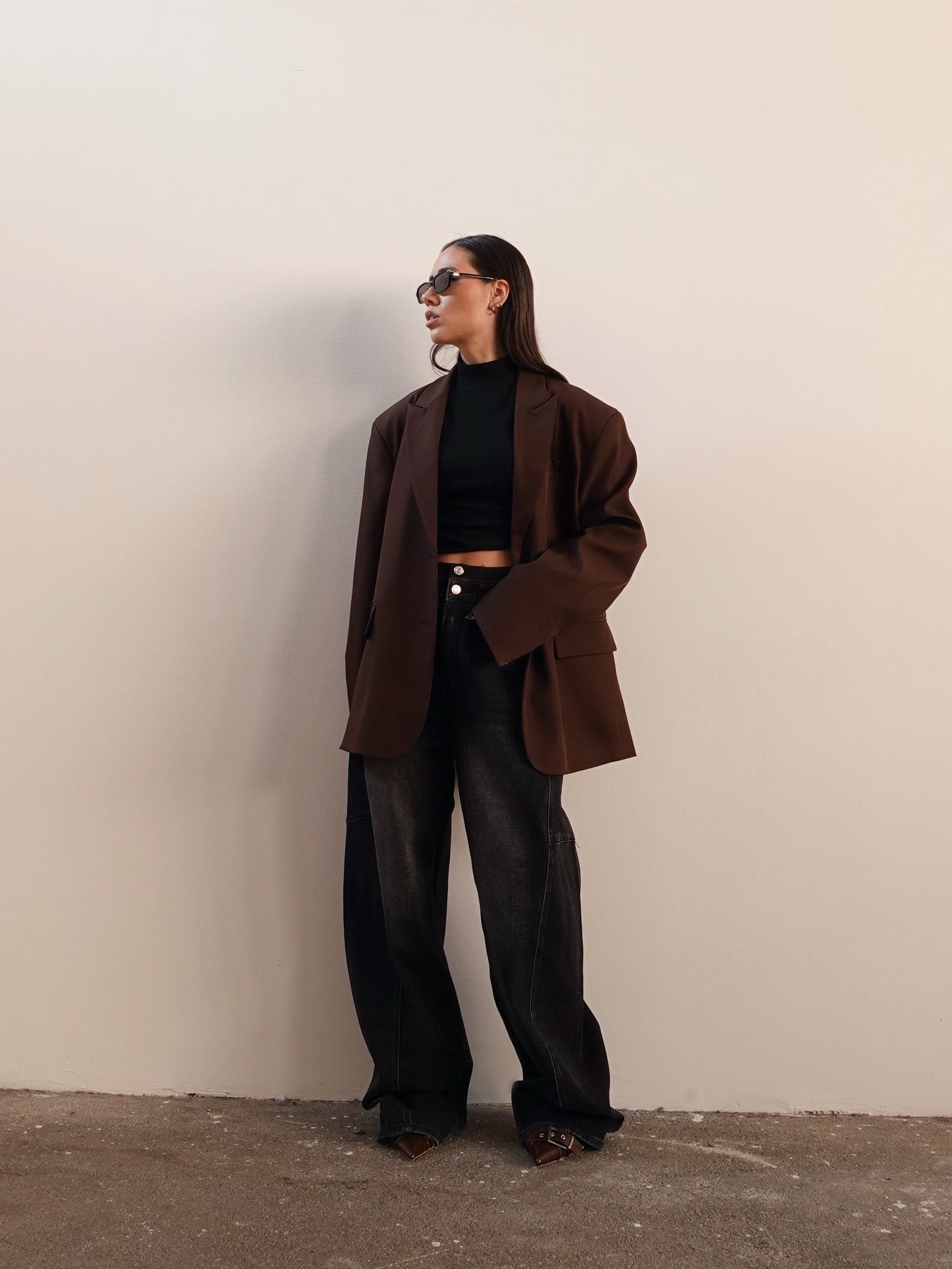 BLAZER OVERSIZE TIMES SQUARE - MARRONE 3151