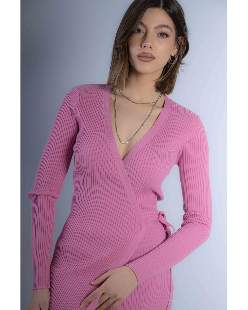 VESTITO PORTAFOGLIO A COSTE - ROSA 12359