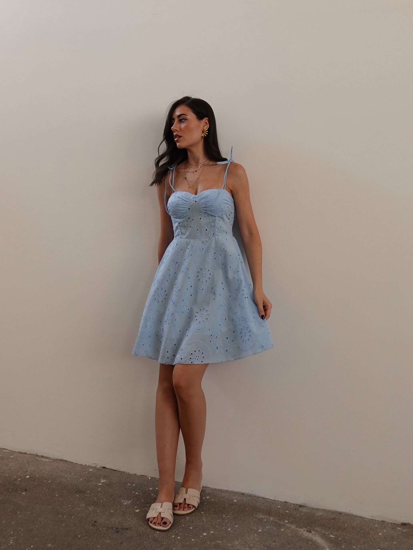 VESTITINO IN PIZZO SANGALLO - AZZURRO 6848