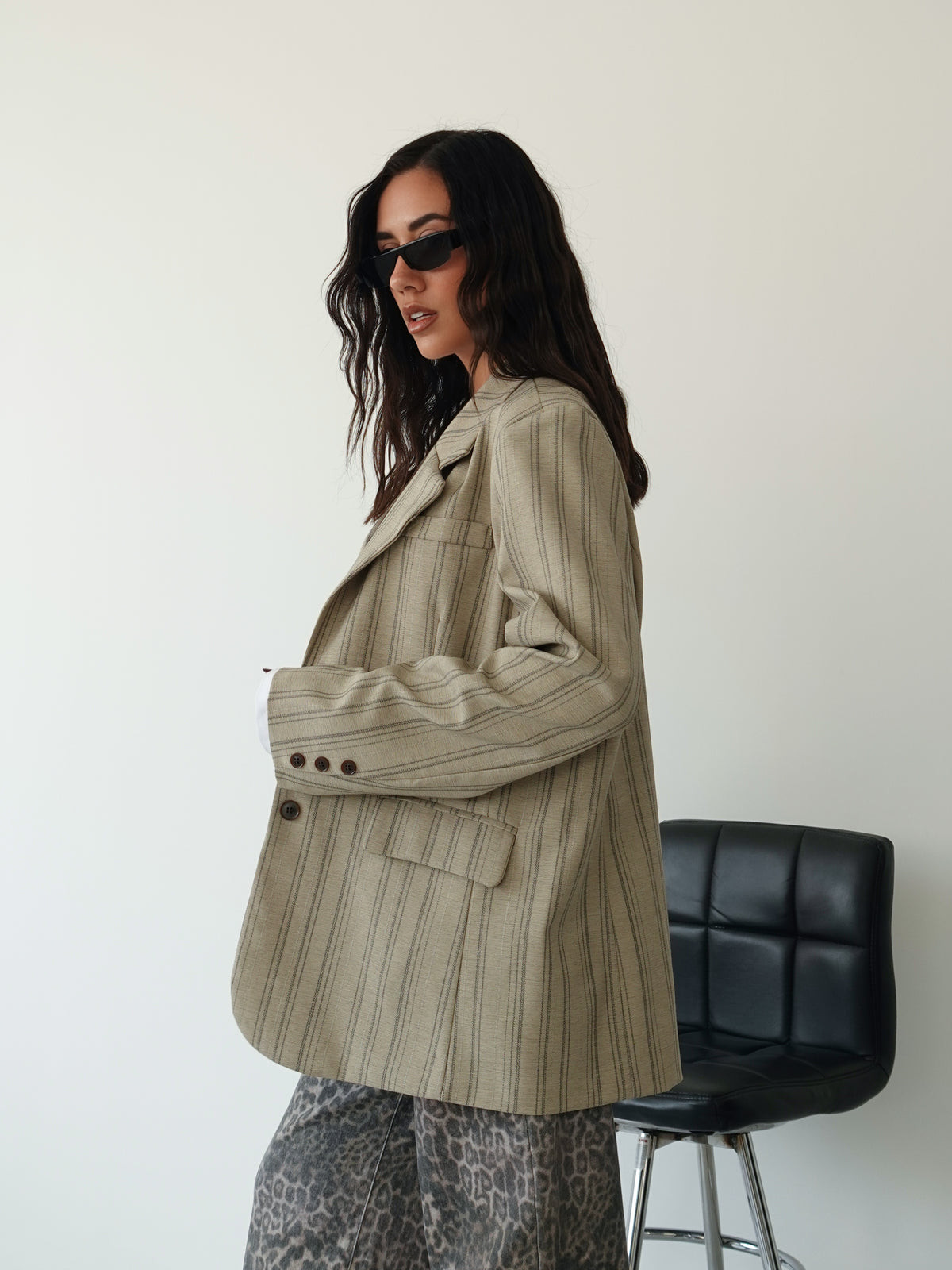 GIACCA DADDY A RIGHE - TAUPE 28129