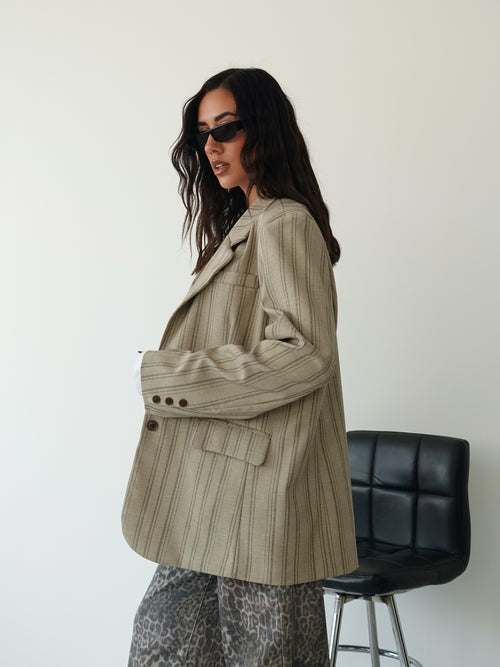GIACCA DADDY A RIGHE - TAUPE 28129