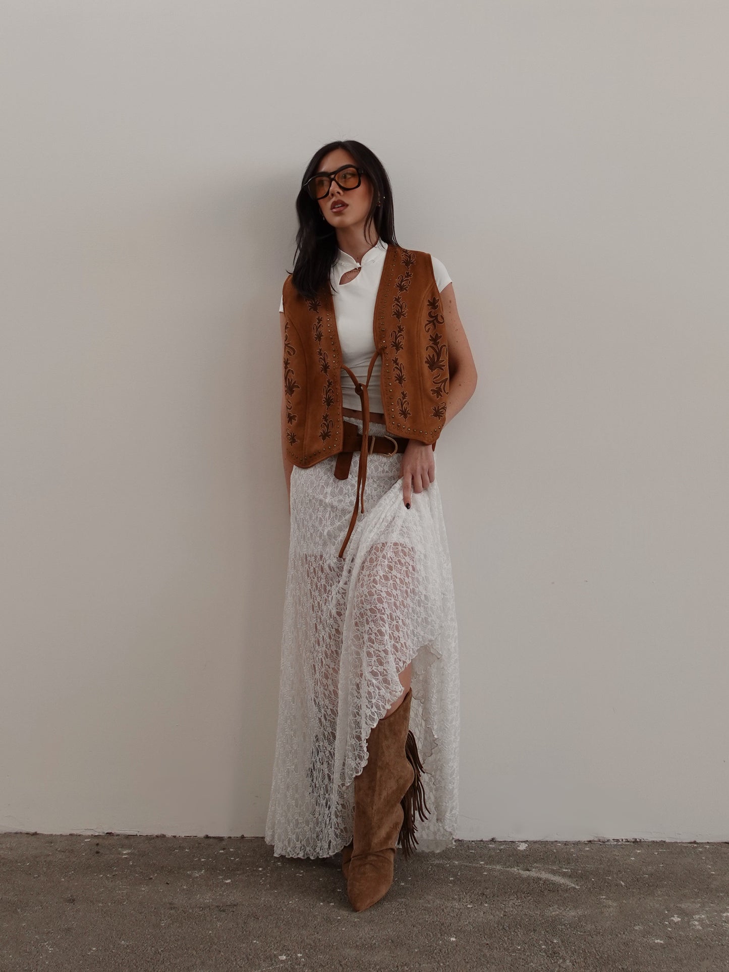 GILET SCAMOSCIATO INDIO - CARAMELLO 5107