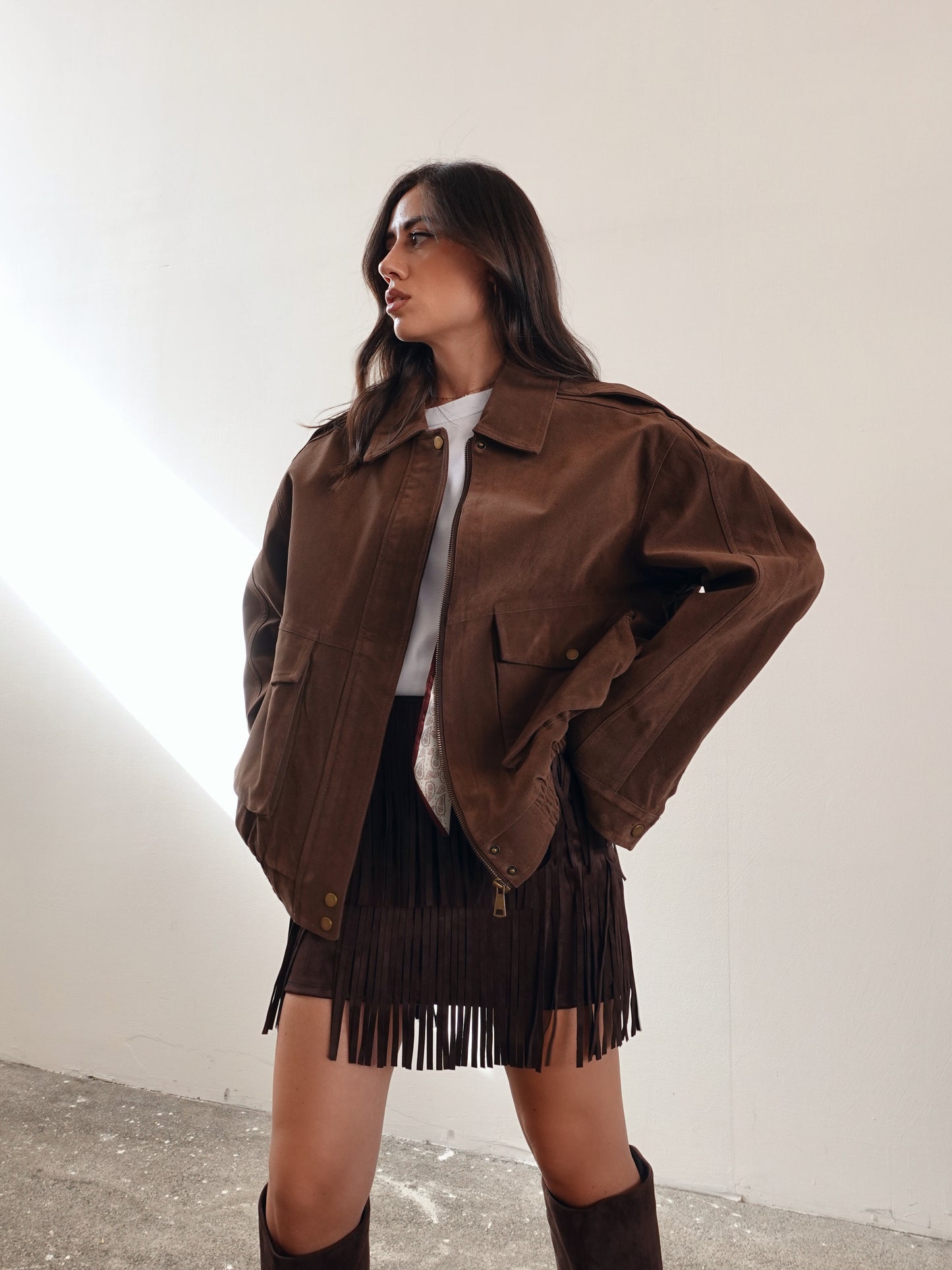 GIACCA SCAMOSCIATA CON TASCONI - TERRA 30148