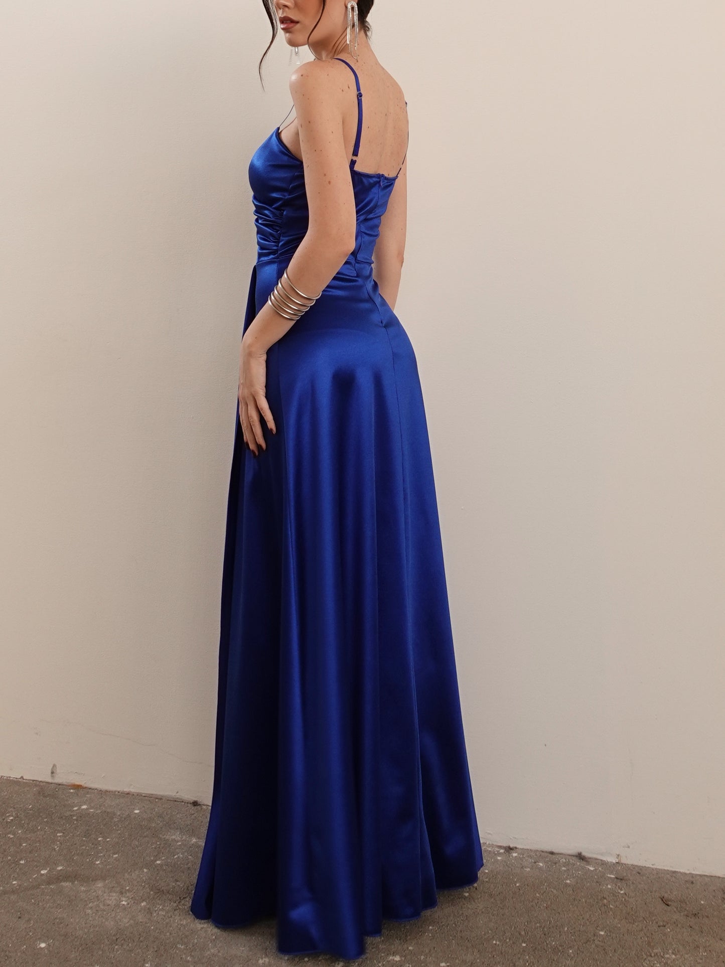 LONG DRESS ANASTASIA CON STOLA - BLU ROYAL 6075