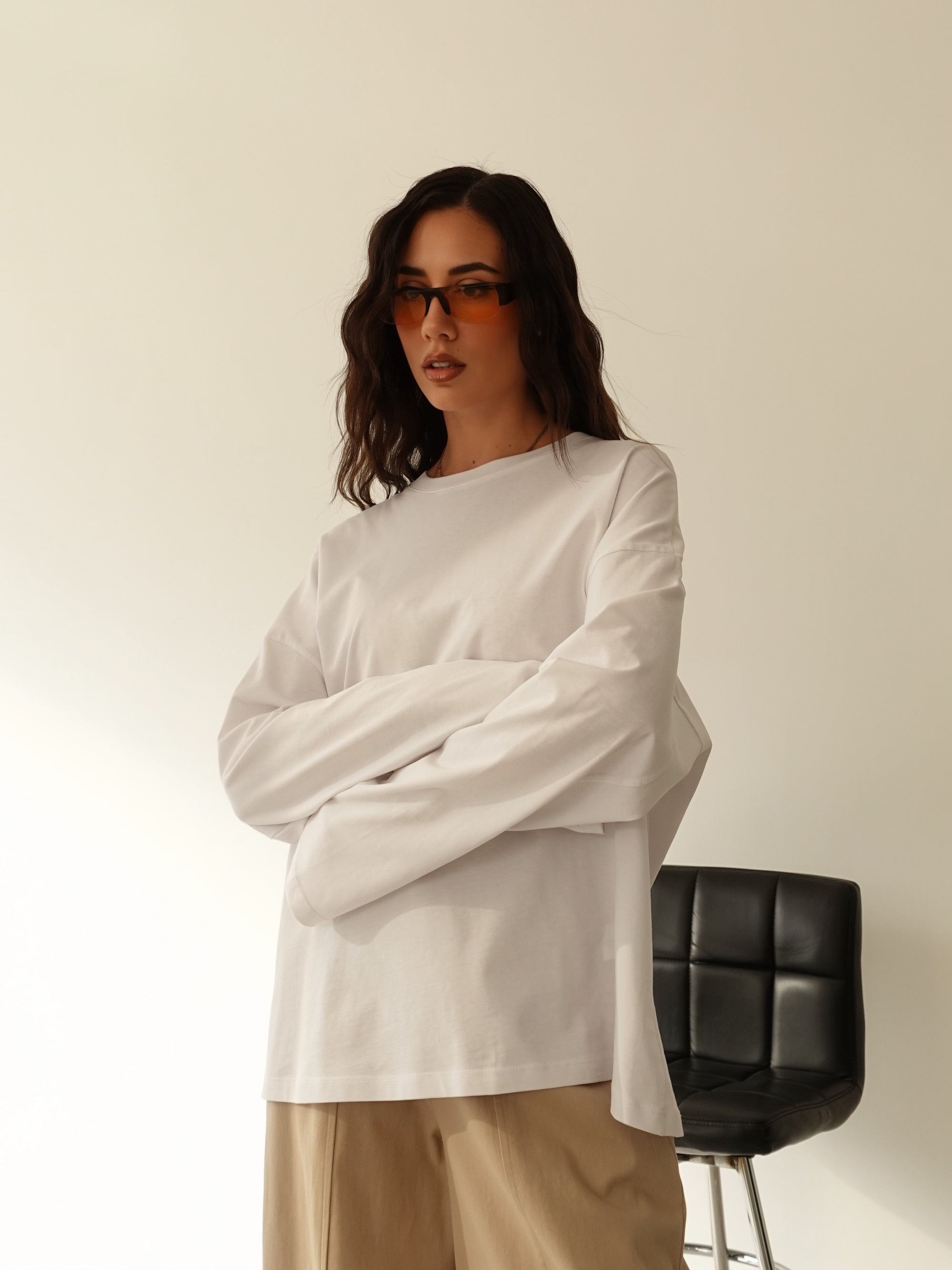 LONG-SLEEVE BASIC LUMINA - BIANCO LD6024