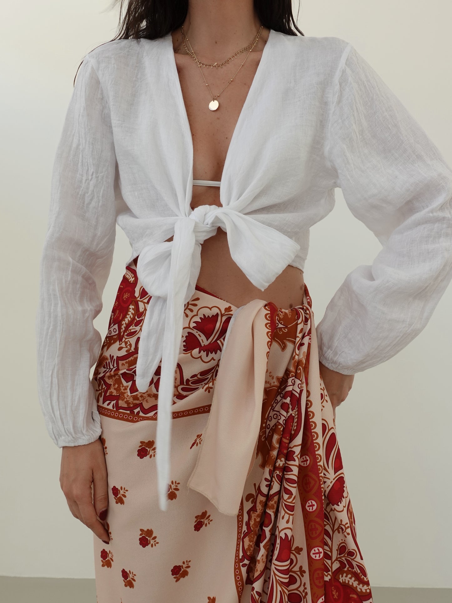 GONNA PAREO FLOWER - BEIGE/COCCIO 245040