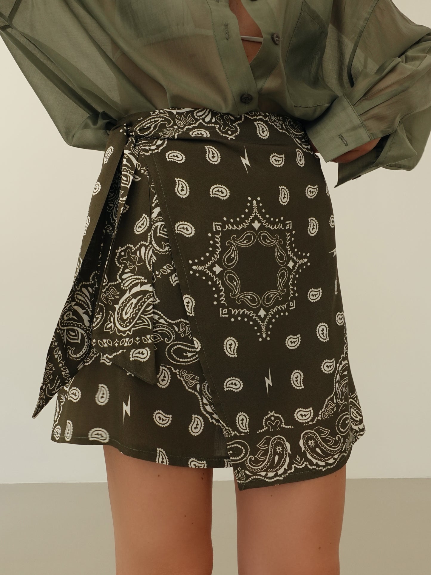 MINIGONNA BANDANA A PORTAFOGLIO - VERDE 714388