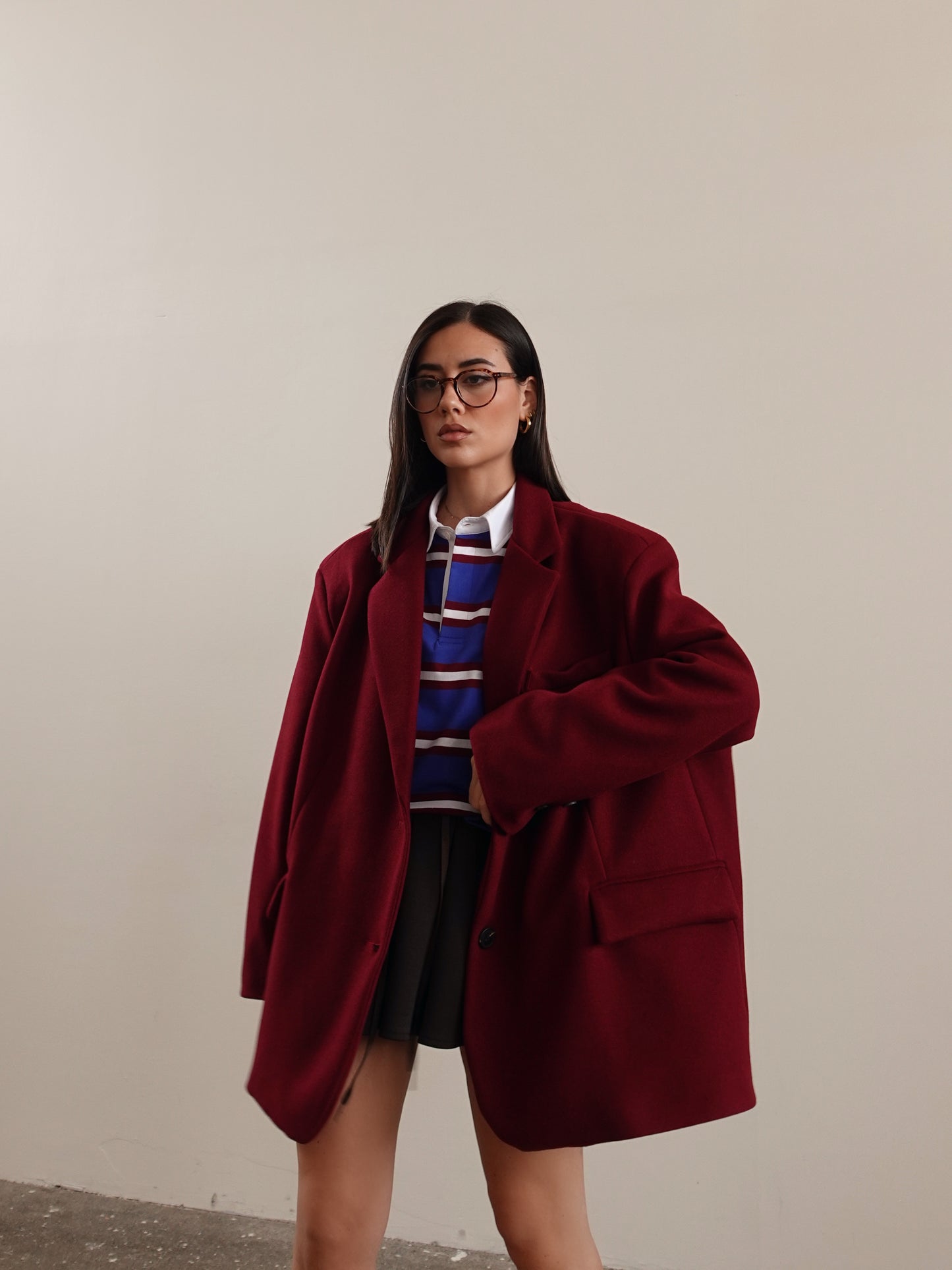 CAPPOTTO OVERSIZE - BURGUNDY VTGC-22