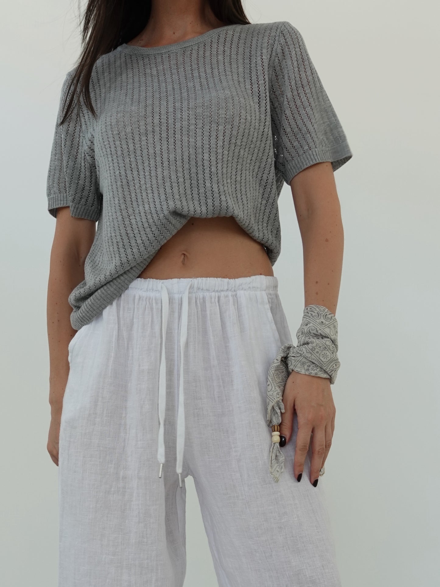 PANTALACCIO 100% LINO - BIANCO 24205