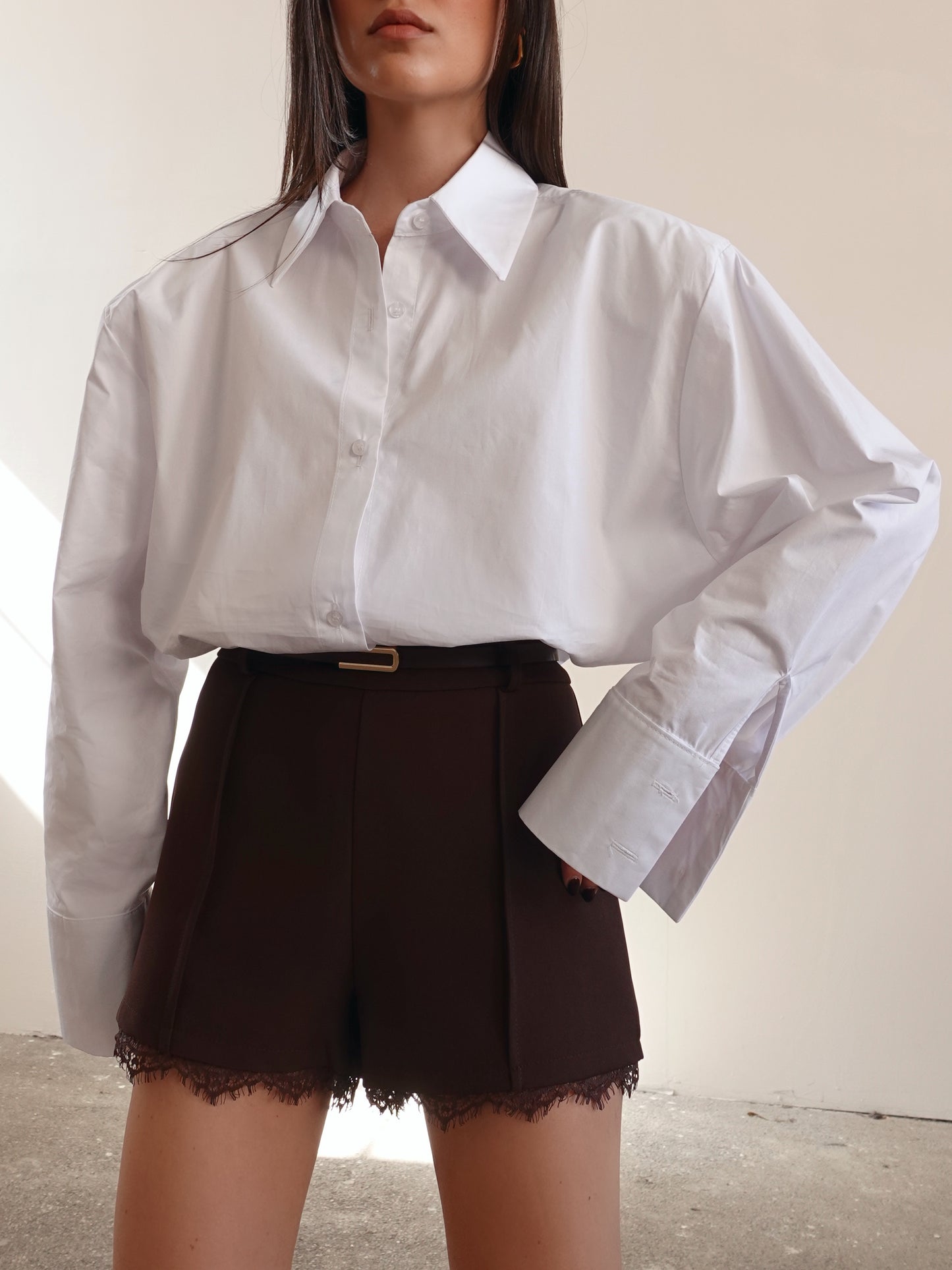 CAMICIA IN COTONE CON SPALLINE - BIANCO 1911