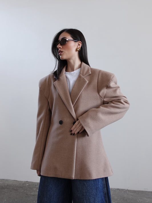 CAPPOTTO VENICE CON SPALLINE - CAMEL- GLAD01