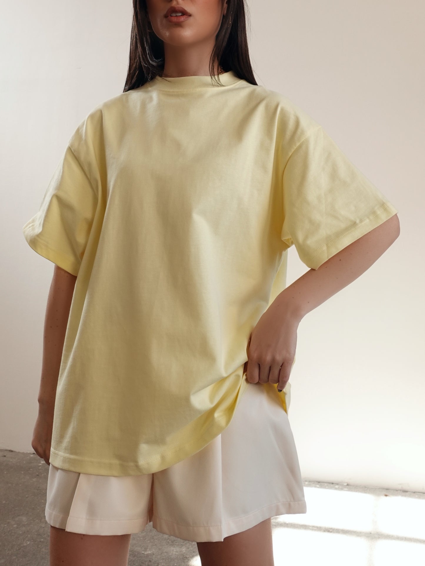 T-SHIRT OVERSIZE IN COTONE - GIALLO LA001