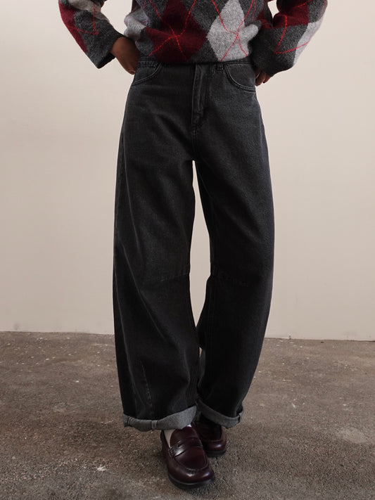 JEANS BALLOON FIT BY H143 - NERO SLAVATO