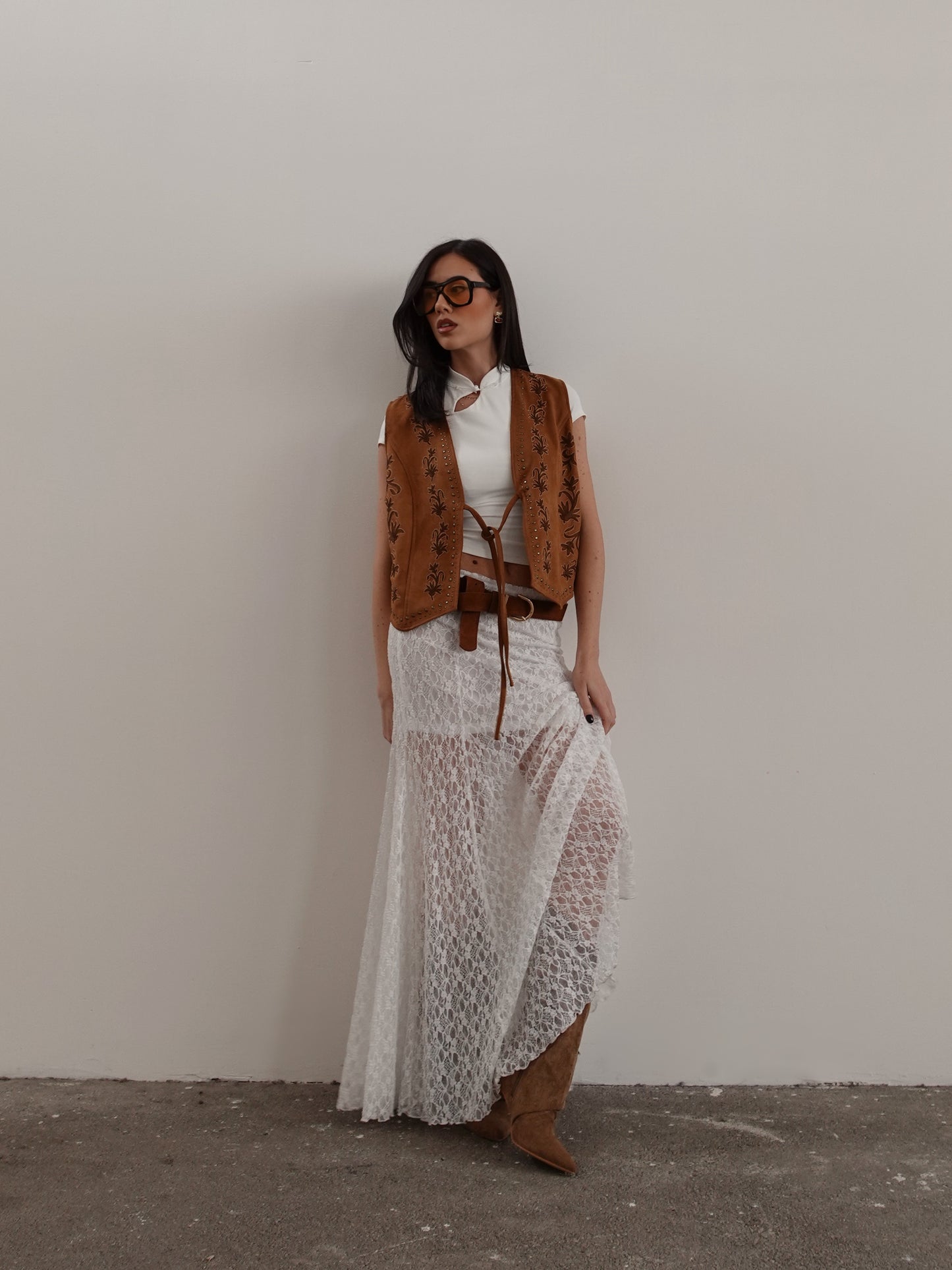 GILET SCAMOSCIATO INDIO - CARAMELLO 5107