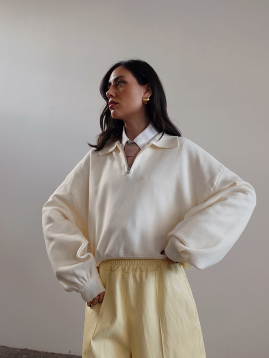 POLO CON ZIP - PANNA 43037