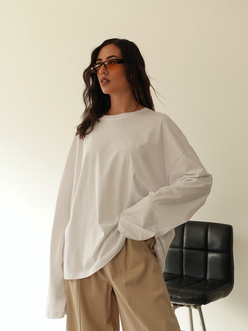 LONG-SLEEVE BASIC LUMINA - BIANCO LD6024