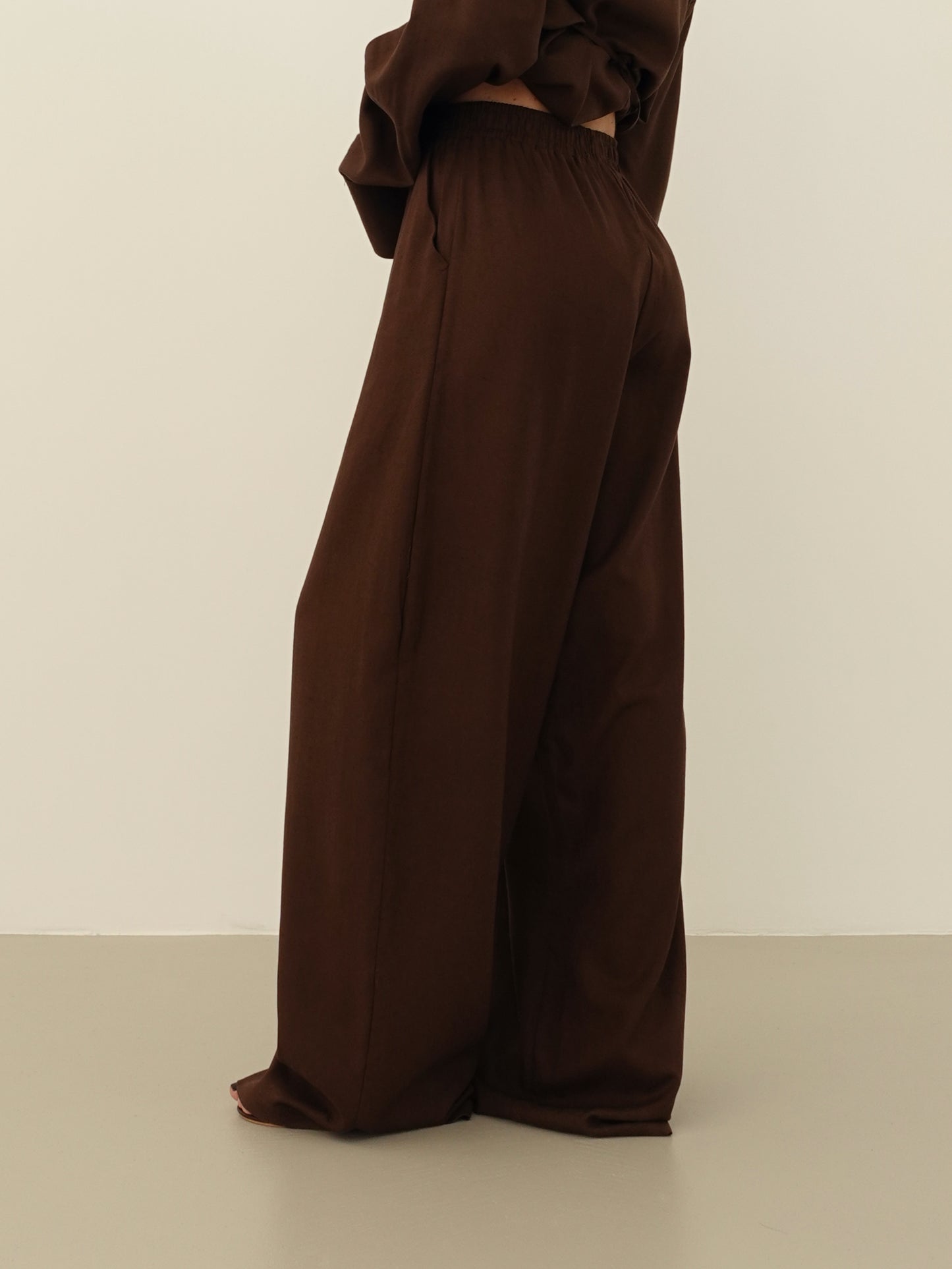 COORDINATO MISTO LINO CON SPALLINE - MARRONE 1965/12680
