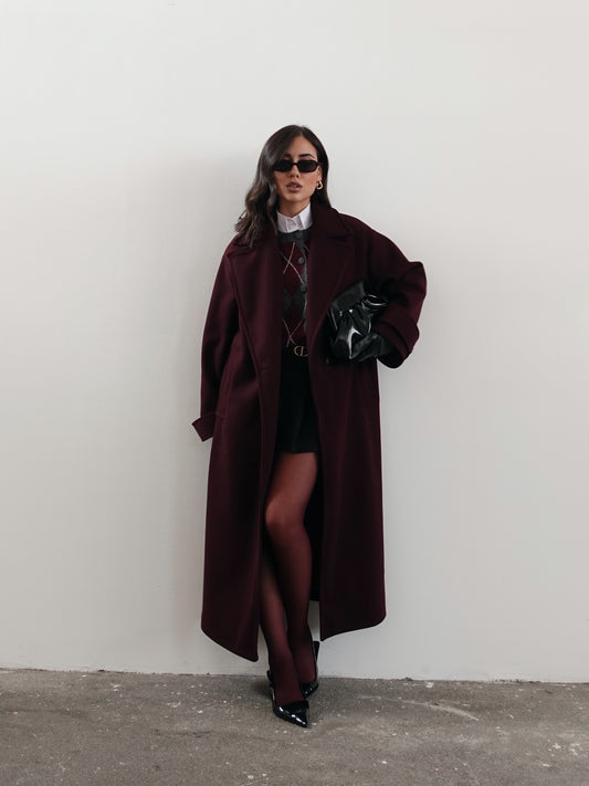 CAPPOTTO OVERSIZE OSLO - BURGUNDY 22298