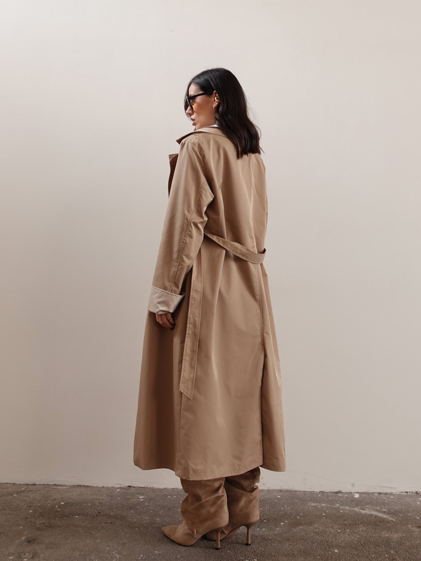 TRENCH LUNGO BICOLOR - CAMEL/BEIGE 25108