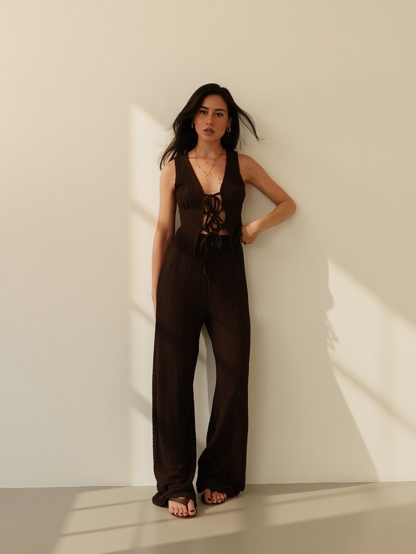COORDINATO CREPON MALAGA - CIOCCOLATO 10579/10580