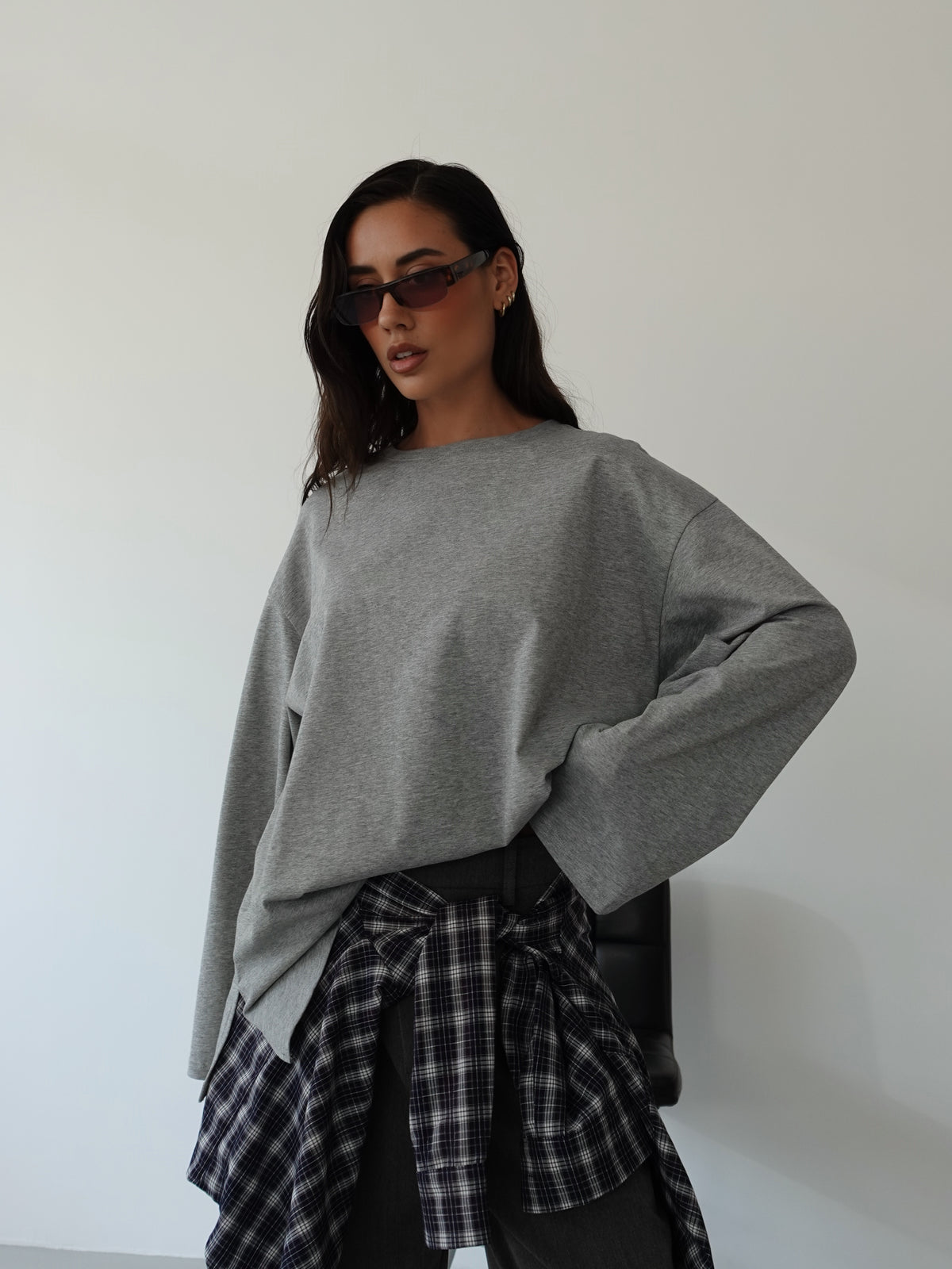 LONG-SLEEVE IN COTONE - GRIGIO 3205