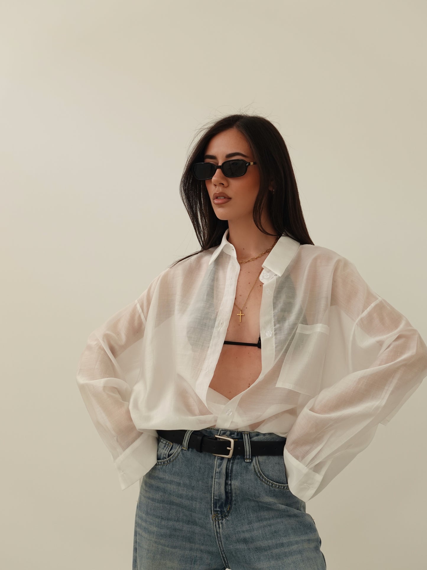 CAMICIA VELATA COLORFUL - BIANCO 6808
