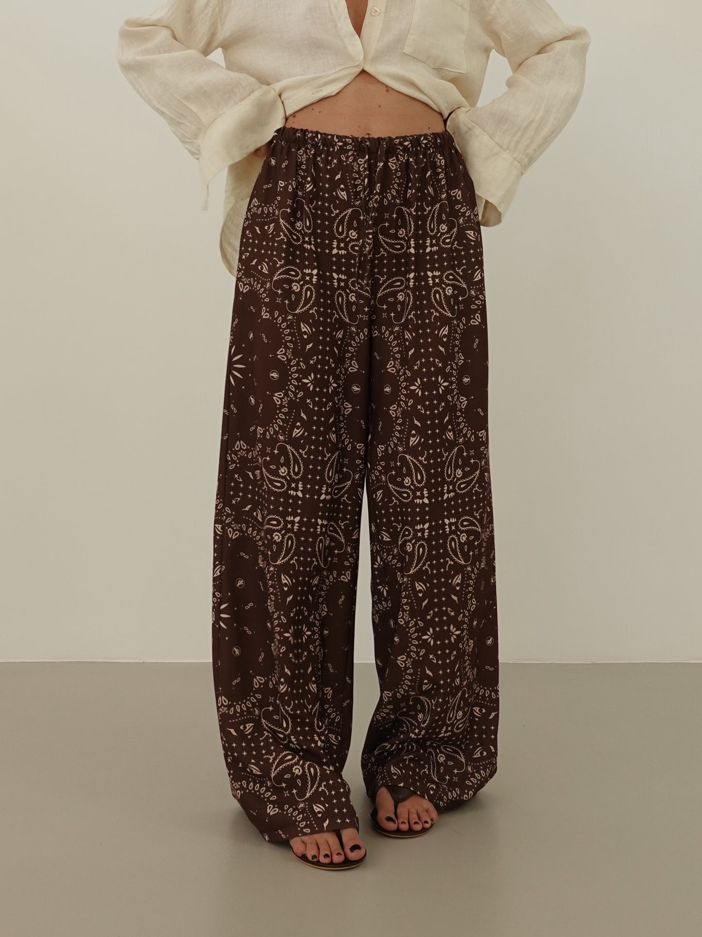 PANTALONI LEGGERI FANTASY - MARRONE 006414