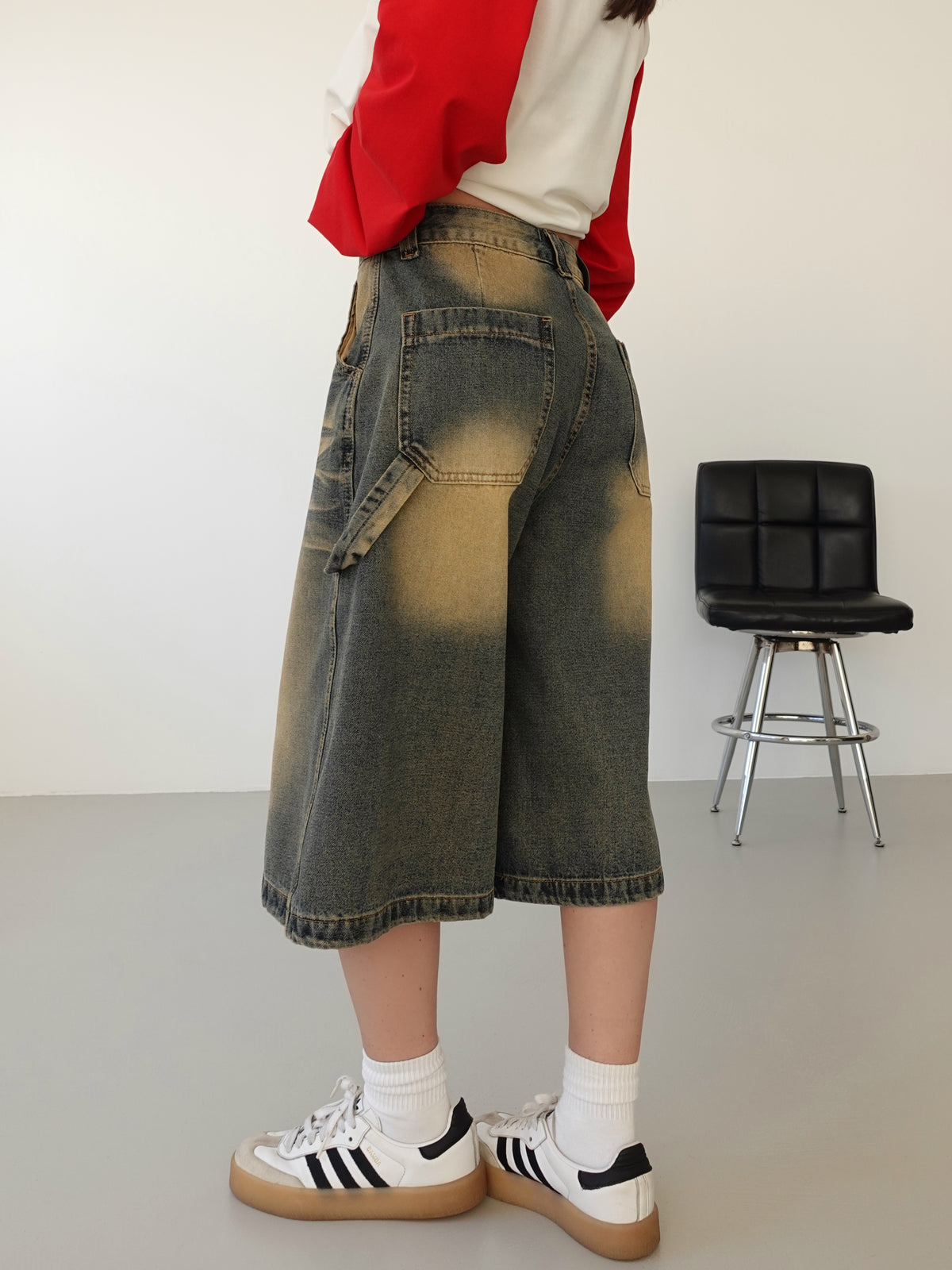 BERMUDA SKATER IN DENIM - CAMEL SABBIATO 6561