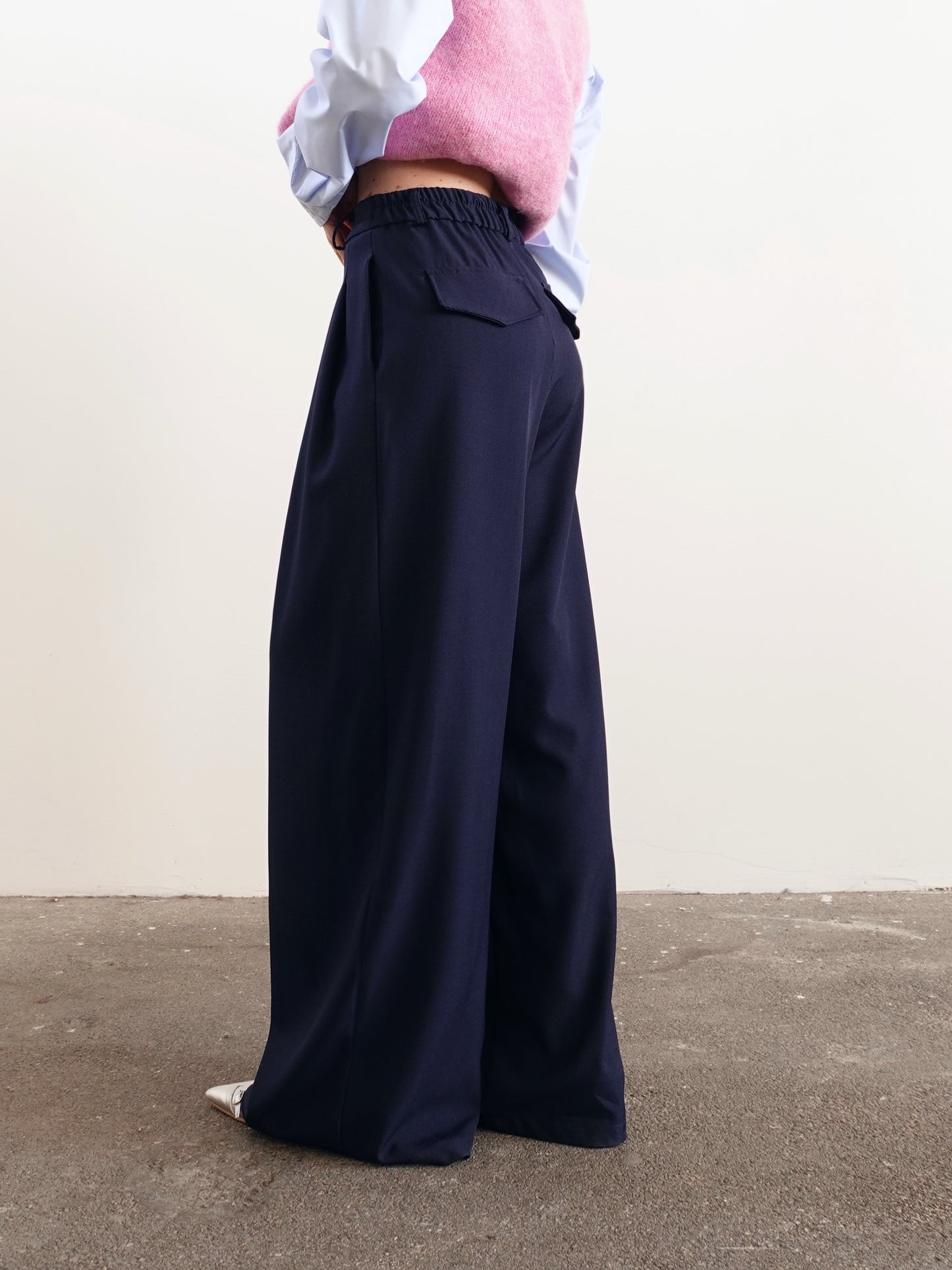 PANTALONI CLASSIC WIDE LEG BALLOON FIT - BLU 6271