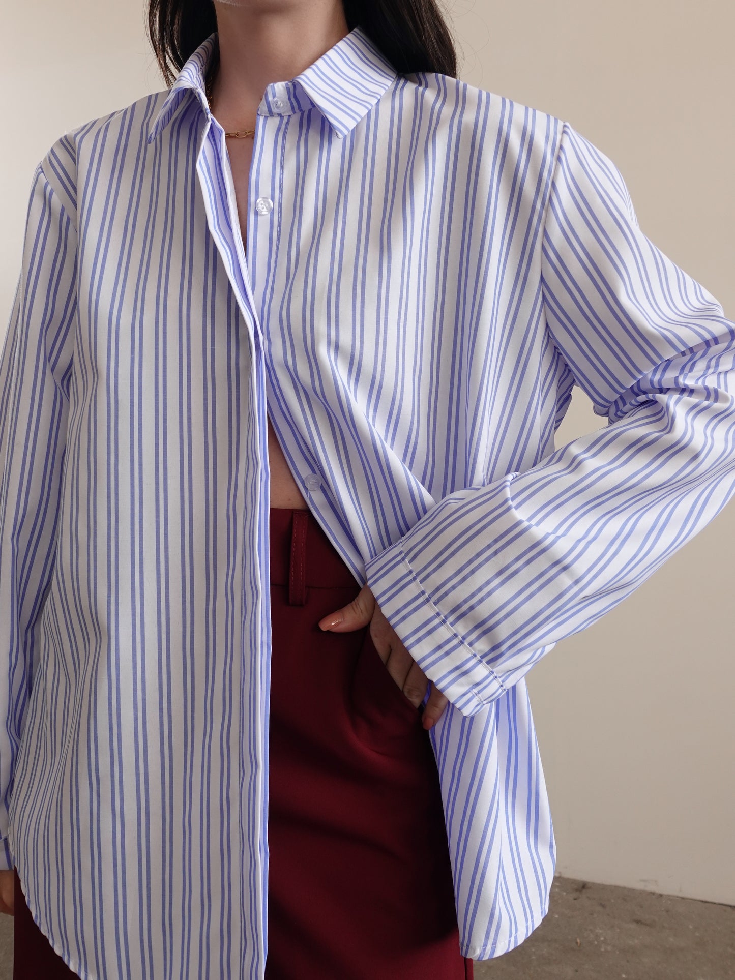 CAMICIA A RIGHE - BIANCO/AZZURRO 50320