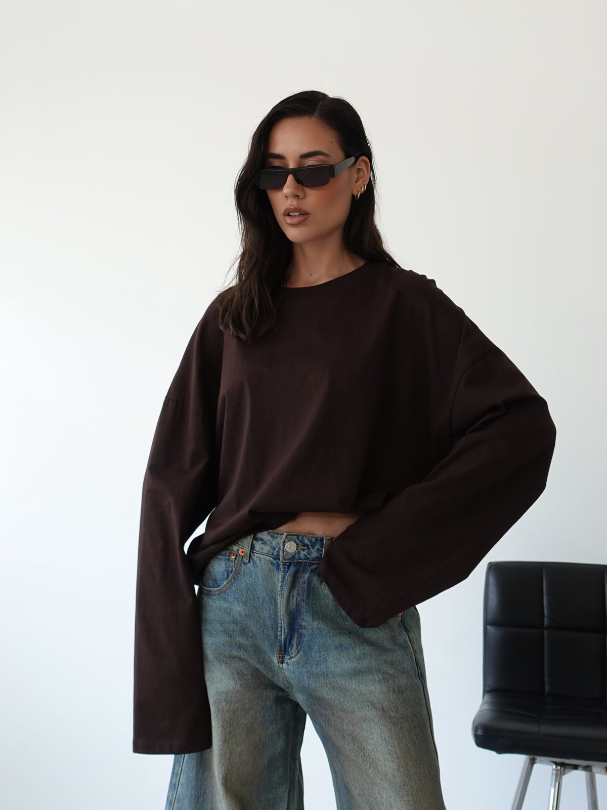 LONG-SLEEVE BASIC LUMINA - CIOCCOLATO LD6024