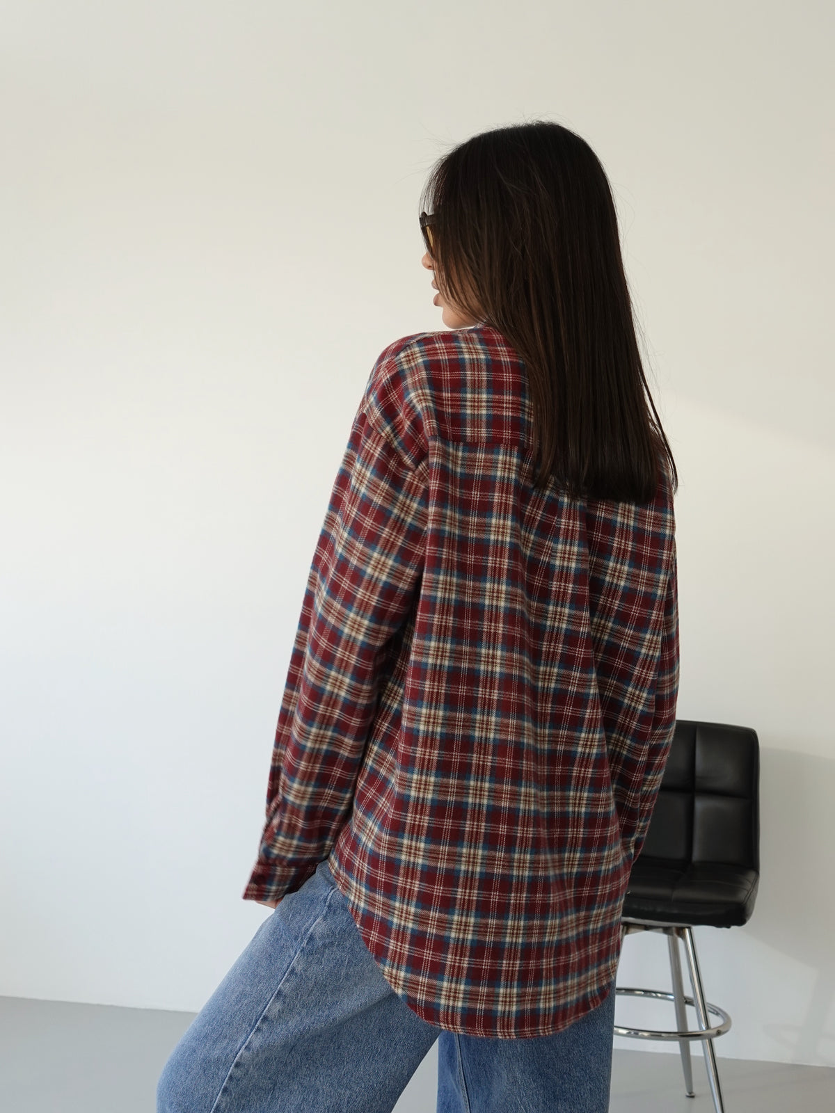 CAMICIA A QUADRI IN FLANELLA - BORDEAUX 6027