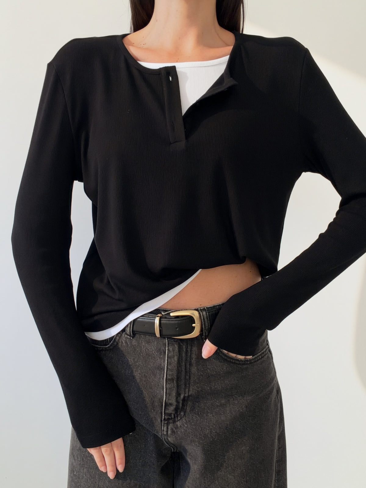 MAGLIA A COSTE DOUBLE - NERO/BIANCO 16221