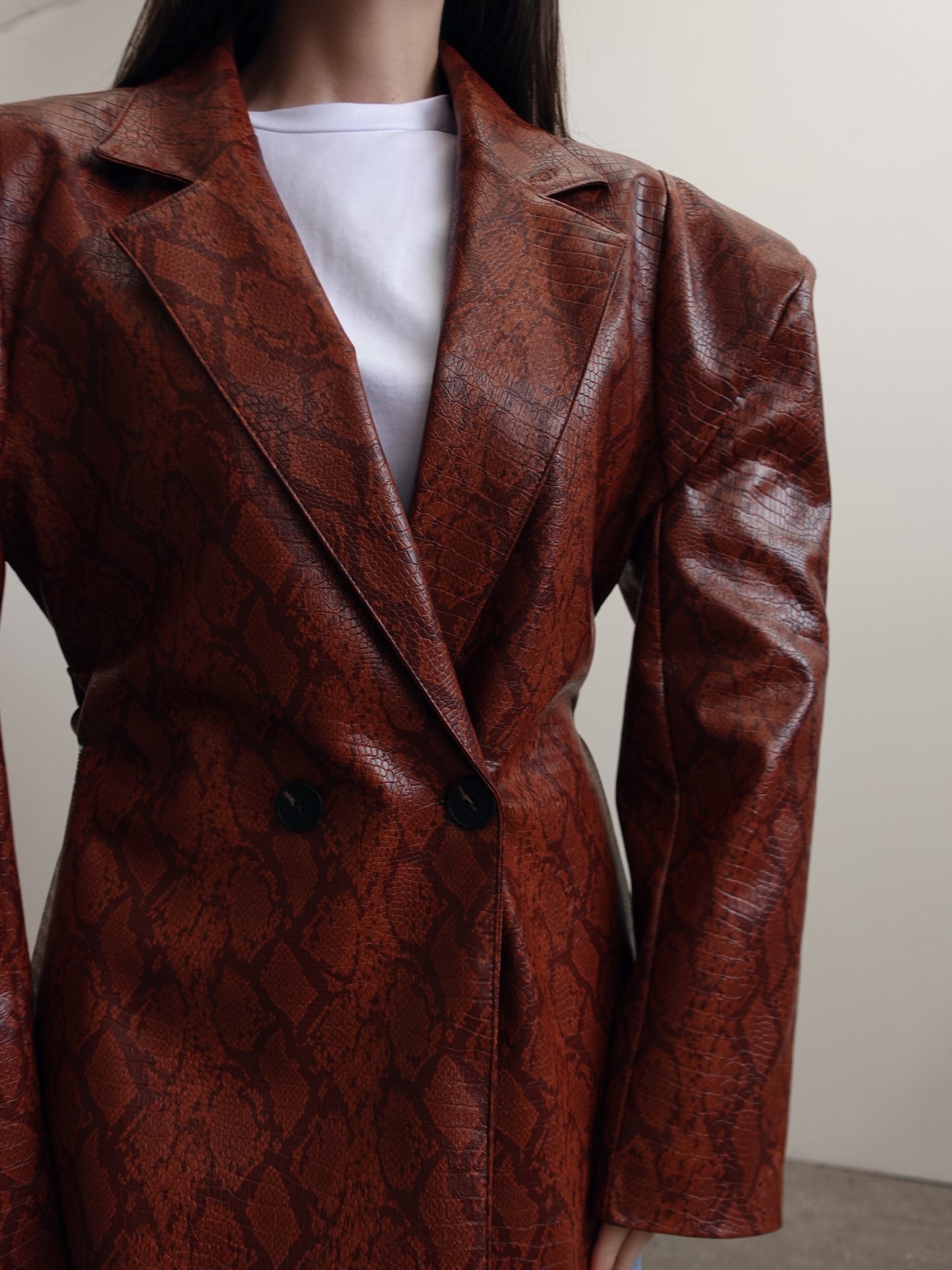 BLAZER PYTHON IN ECOPELLE - CUOIO C26