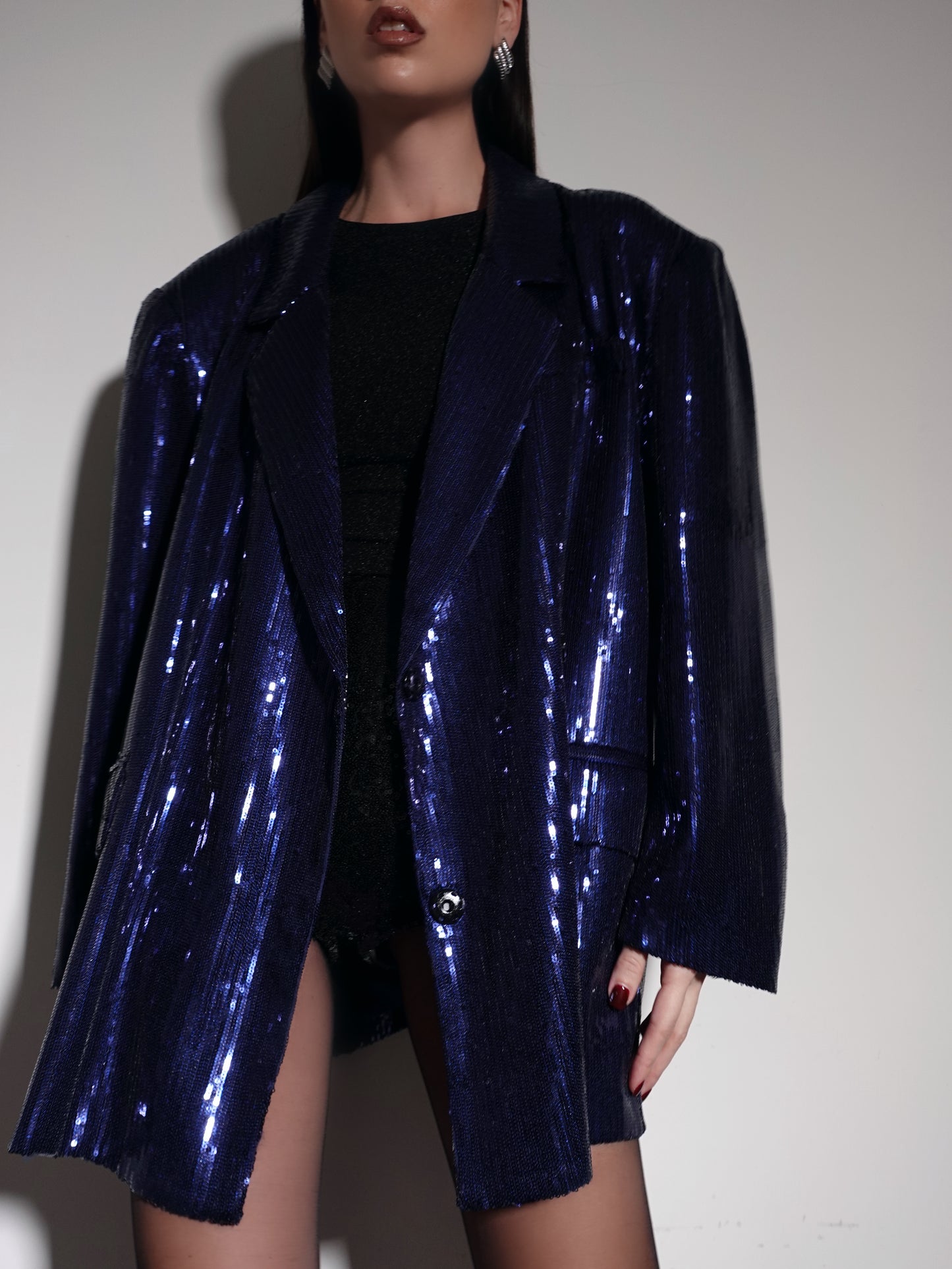 BLAZER PARTY CON PAILLETTES - BLU 2369