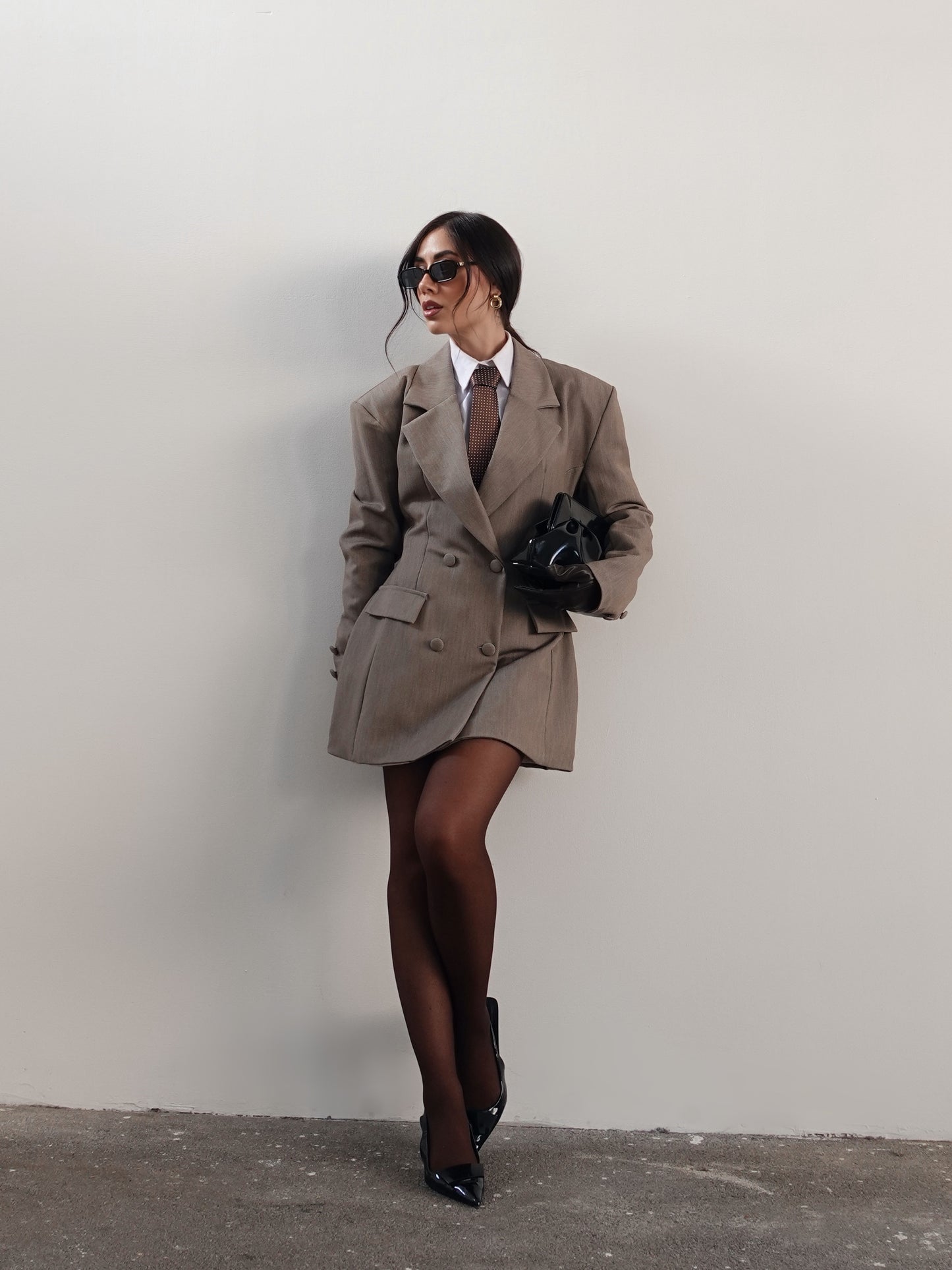 BLAZER DRESS CON CINTURA REGOLABILE - SABBIA 510