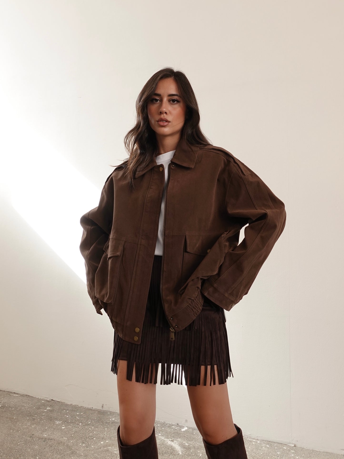 GIACCA SCAMOSCIATA CON TASCONI - TERRA 30148