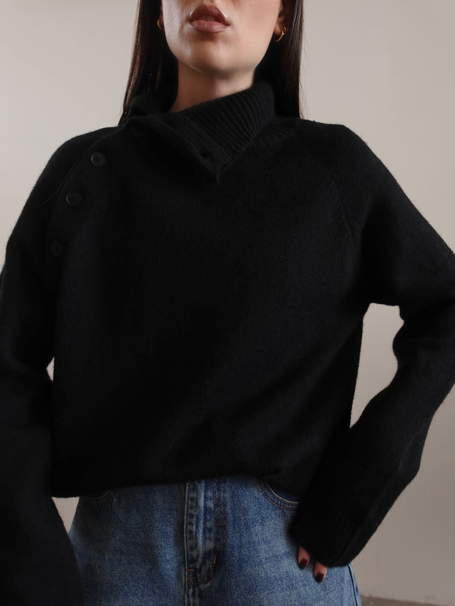 MAGLIONE COLLO ALTO CON BOTTONI (+ COLORI) 87736