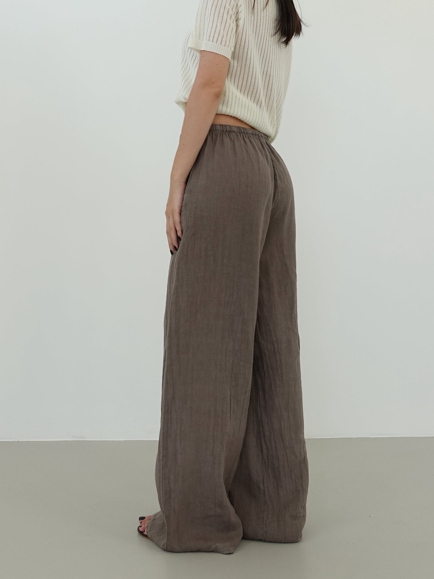 PANTALACCIO 100% LINO - FANGO 24205