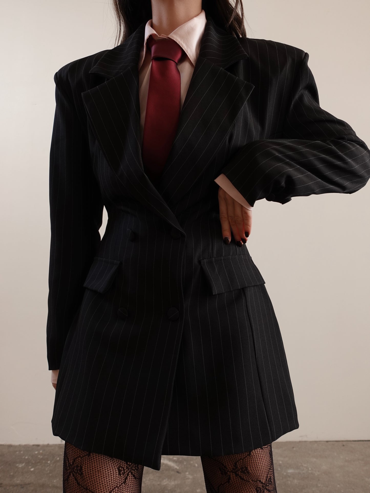 BLAZER DRESS GESSATO - NERO 275