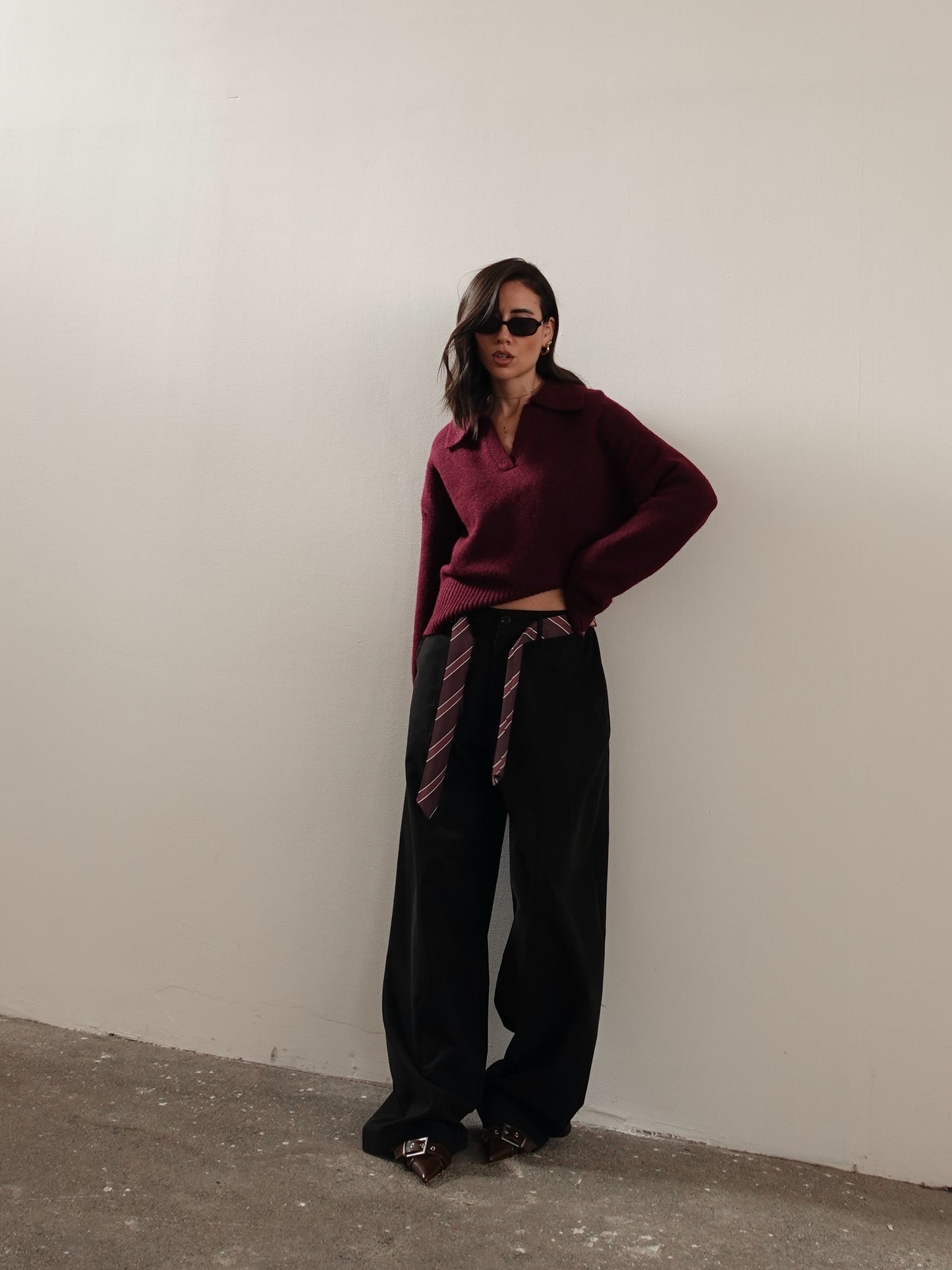 MAGLIONCINO POLO IN LANA - WINE 328