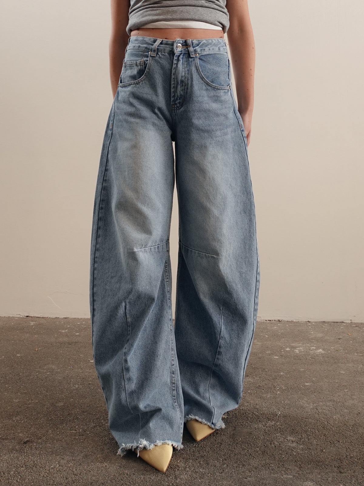 JEANS SKATER BALLOON FIT - LAVAGGIO CHIARO 2044