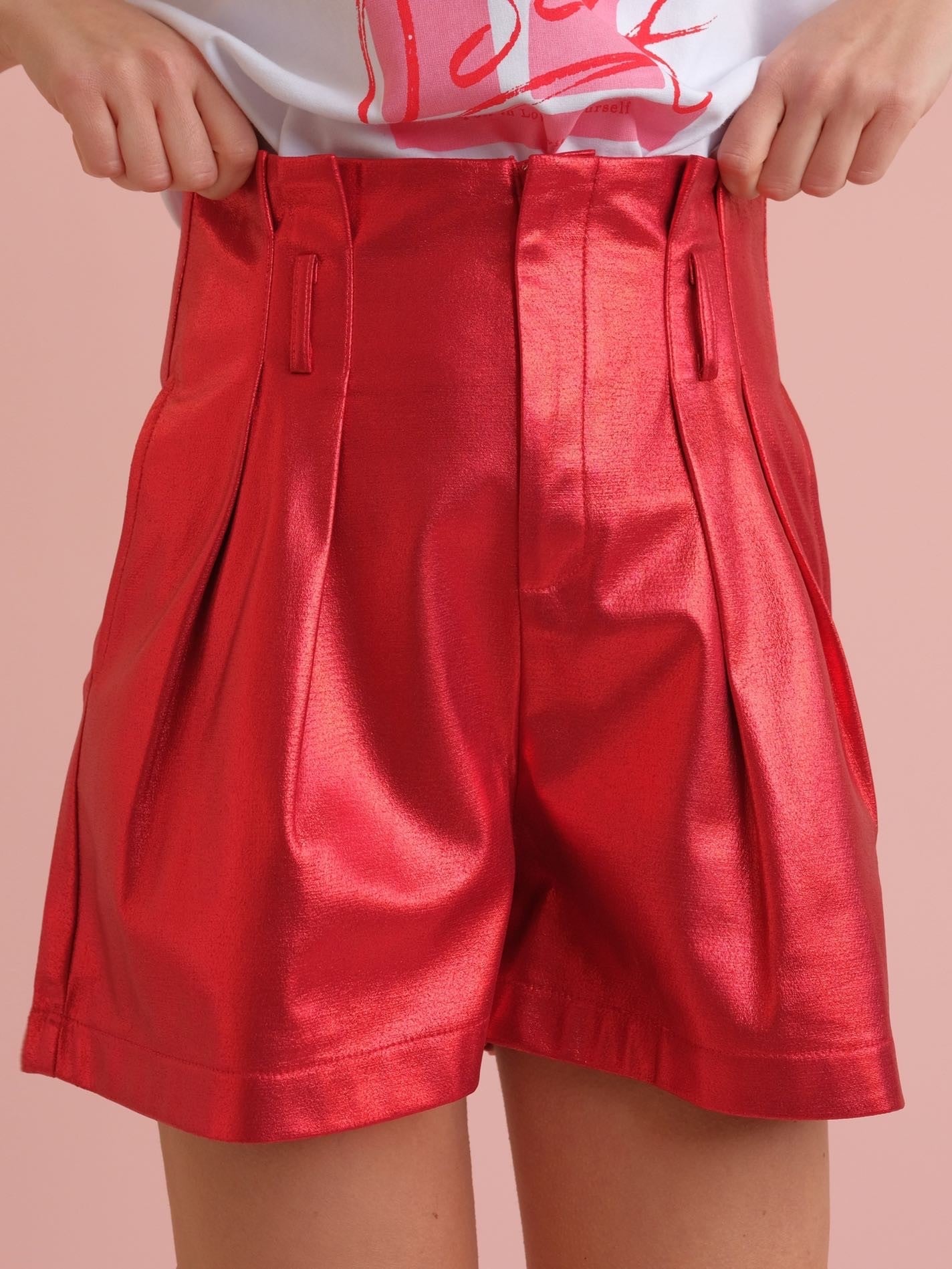 SHORTS METAL - ROSSO
